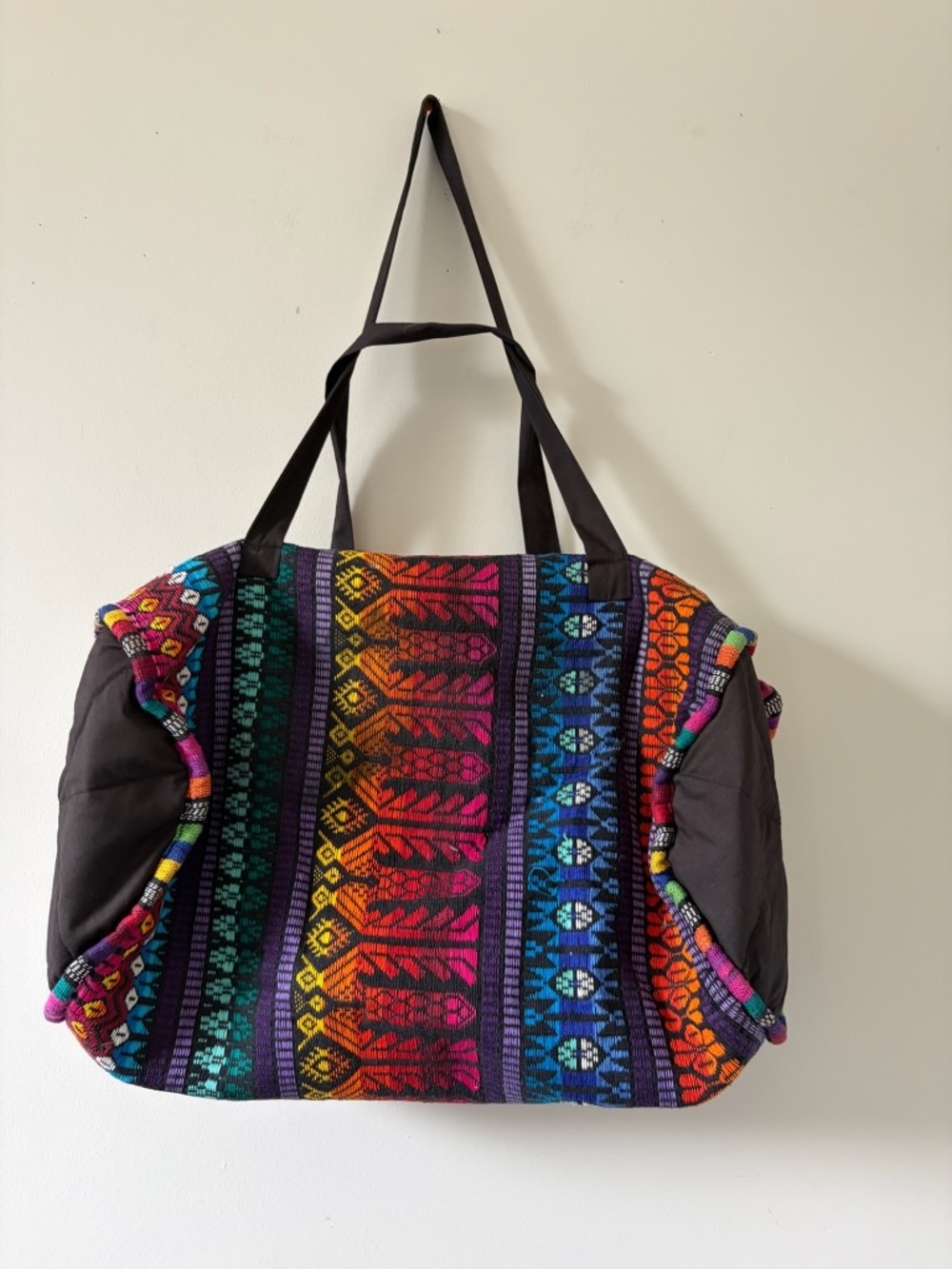 Boho Rainbow Stripe Weekender Tote / Duffle Bag